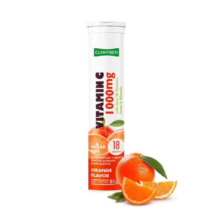 OEM ODM Witamina C Effervescent Tabletki 1000mg Ponad 20 Witaminy Zioła Minerały Wsparcie immunologiczne