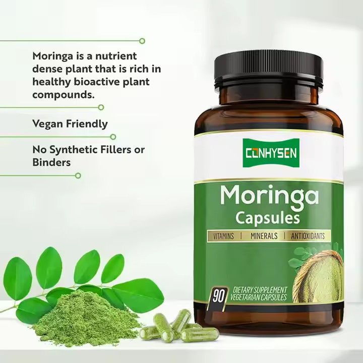 Zindywidualizowany smak czystej kapsułki Moringa organiczne dla wzmacniacza układu odpornościowego i energii