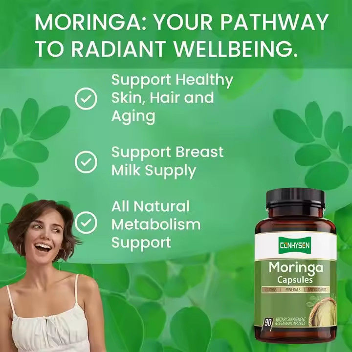 Zindywidualizowany smak czystej kapsułki Moringa organiczne dla wzmacniacza układu odpornościowego i energii