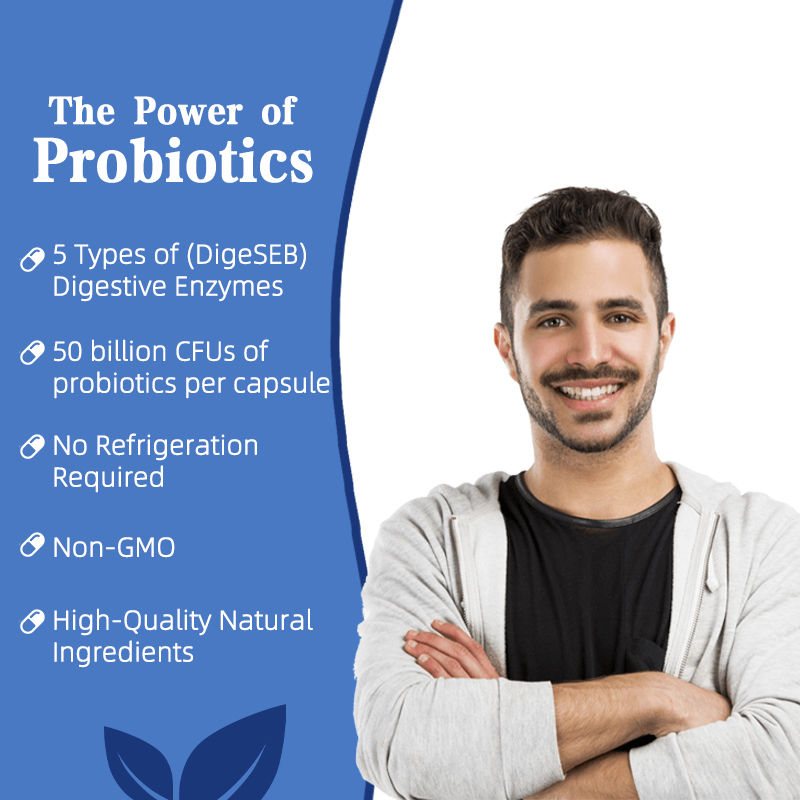 Premium Custom Detox Probiotics Kapsułki poprawiają poziom energii Formułowane dla kobiet i mężczyzn