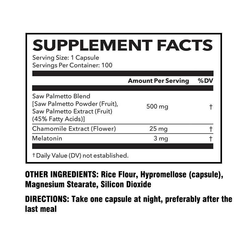 PM Formula For Traditional Prostate Sleep Support Saw Palmetto Kapsułki z melatoniną