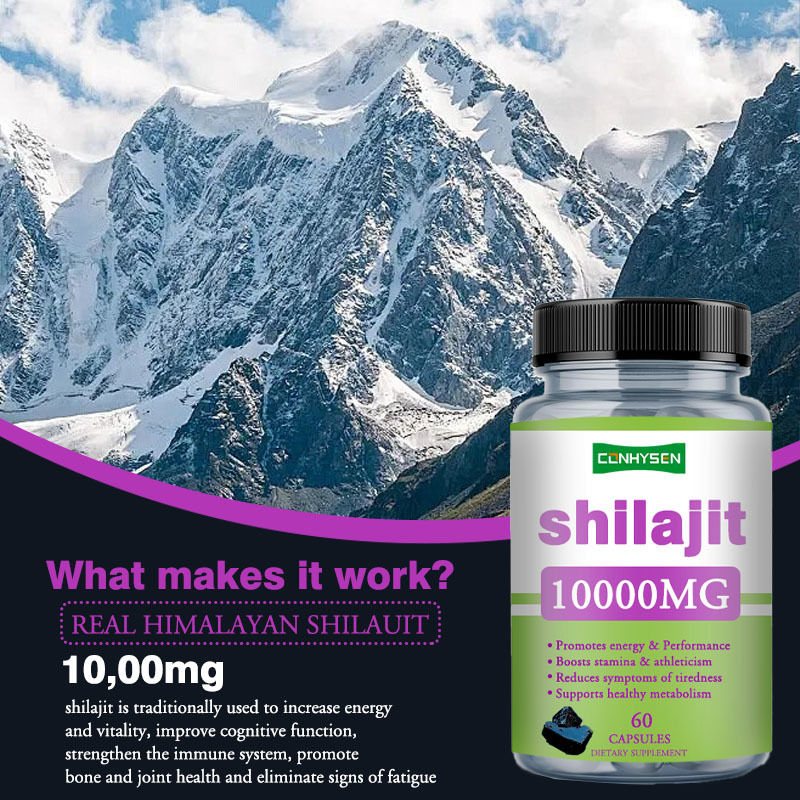 Marki własne 1000mg kapsułki z czystym Shilajit, kapsułki do pielęgnacji zdrowia, wspomagają energię i wydajność