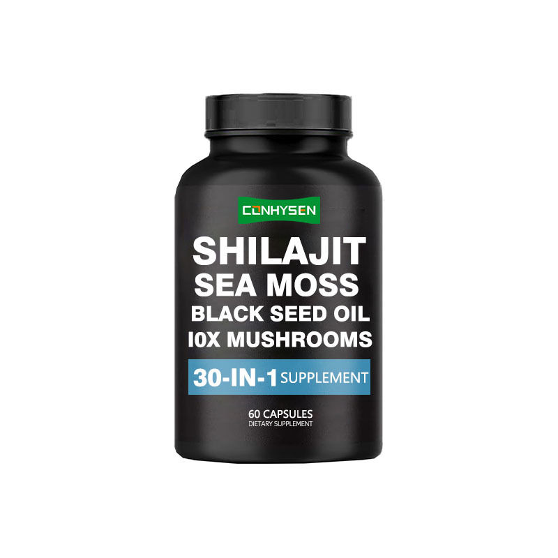 Kapsułki Shilajit z olejem z czarnych nasion muszle morskiej