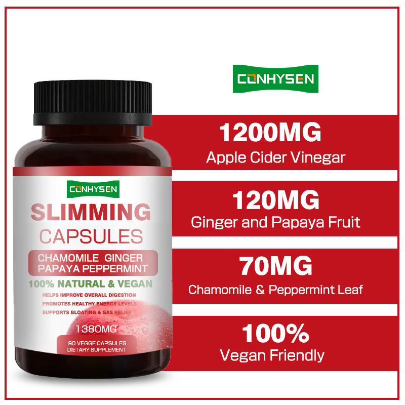 Kapsułki odchudzające 100% wegańskie prosto z fabryki z rumiankiem i imbirem, pomagają poprawić ogólne trawienie