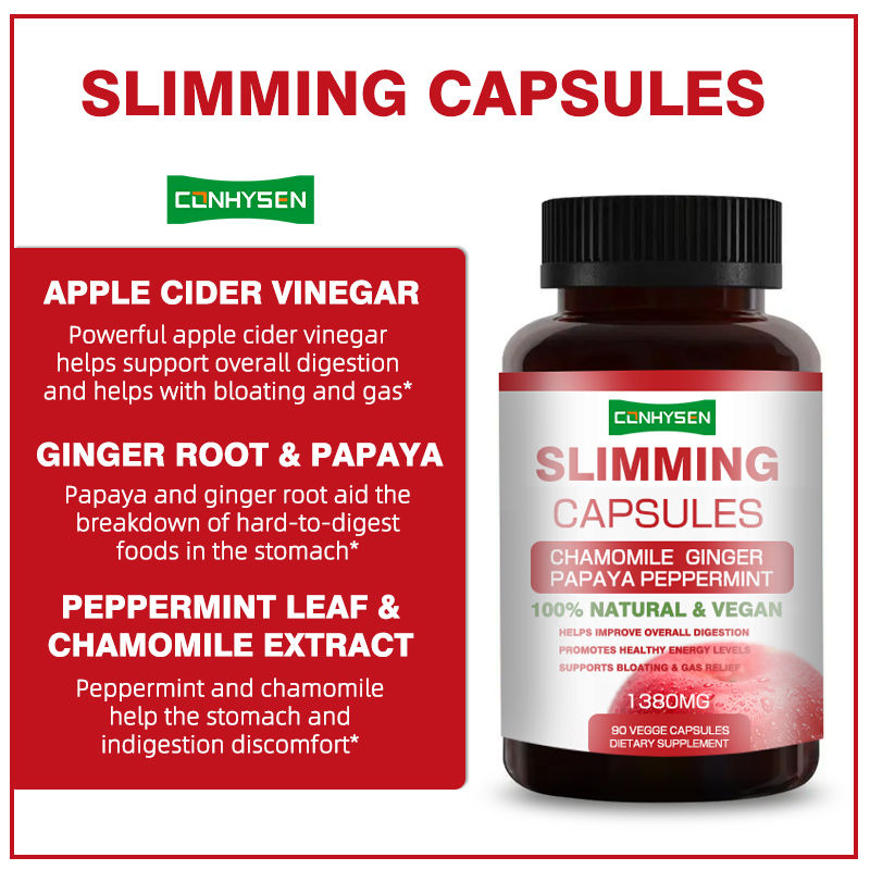 Kapsułki odchudzające 100% wegańskie prosto z fabryki z rumiankiem i imbirem, pomagają poprawić ogólne trawienie