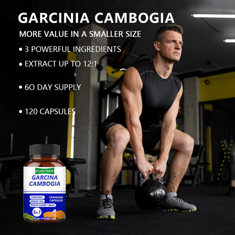 Private Labels Garcinia Cambogia Kapsułki 3-W-1 Suplement wspiera równowagę ciała z zieloną herbatą
