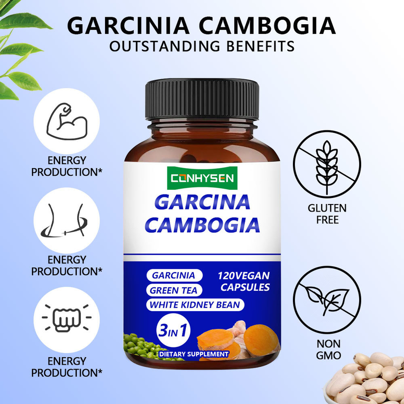 Private Labels Garcinia Cambogia Kapsułki 3-W-1 Suplement wspiera równowagę ciała z zieloną herbatą