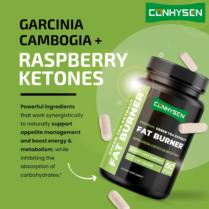 Premium 5-w-1 Fat Burner Mix z ekstraktem z zielonej herbaty Garcinia Cambogia Raspberry Ketones Naturalne wsparcie odchudzania