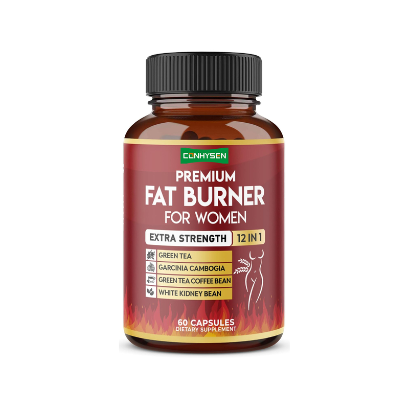 Ekstra Mocny Spalacz Tłuszczu 12 w 1 dla Kobiet, Wegańskie Kapsułki z Zieloną Herbatą, Garcinia Cambogia, Białą Fasolą, Wspomagający Metabolizm i Trawienie