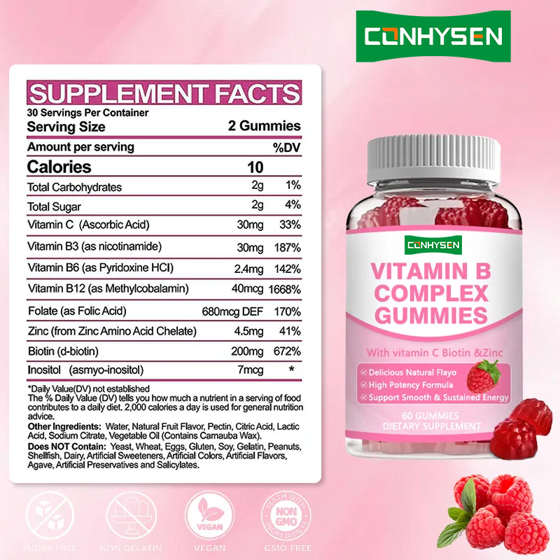 Kompleks witaminy B Gummies Wysoka moc B12 dla utrzymania energii Wsparcie odpornościowe