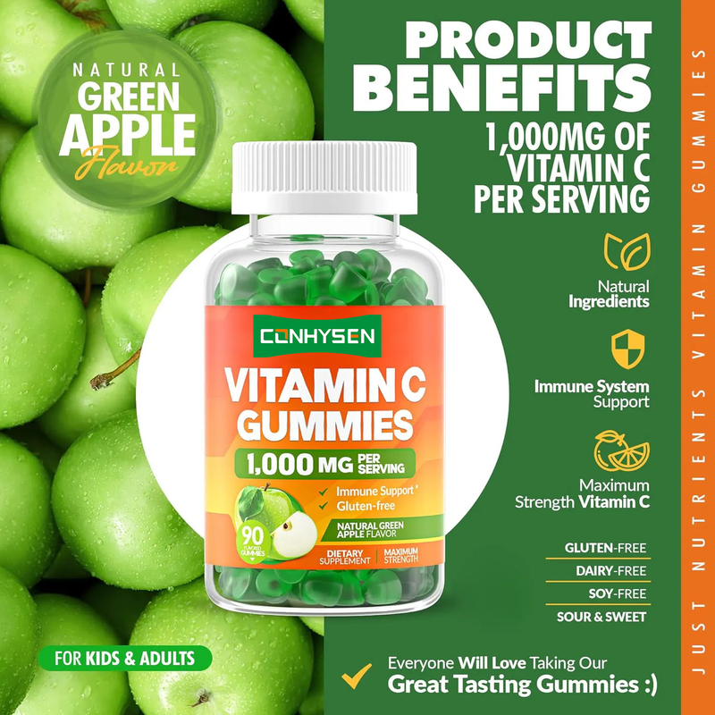 OEM Wybielanie skóry Dorośli suplement witaminy C dla dzieci 1000 mg Witamina C Gummy
