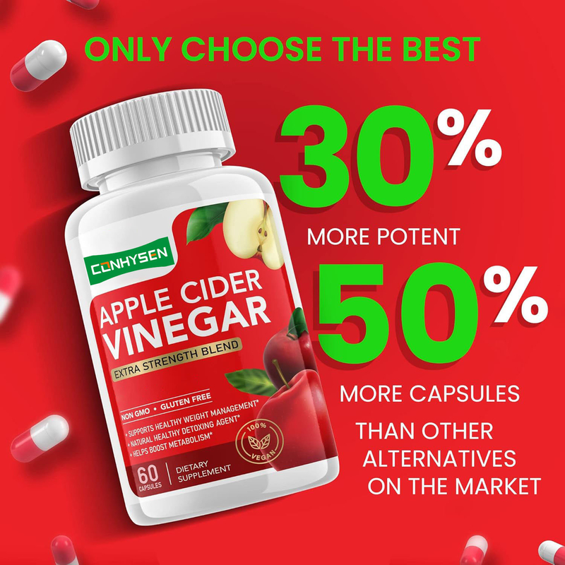 Biochealth OEM Private Label Kapsułki octu jabłkowego z matką Organic ACV Pigułki odchudzające Detox Cleanse Supplement