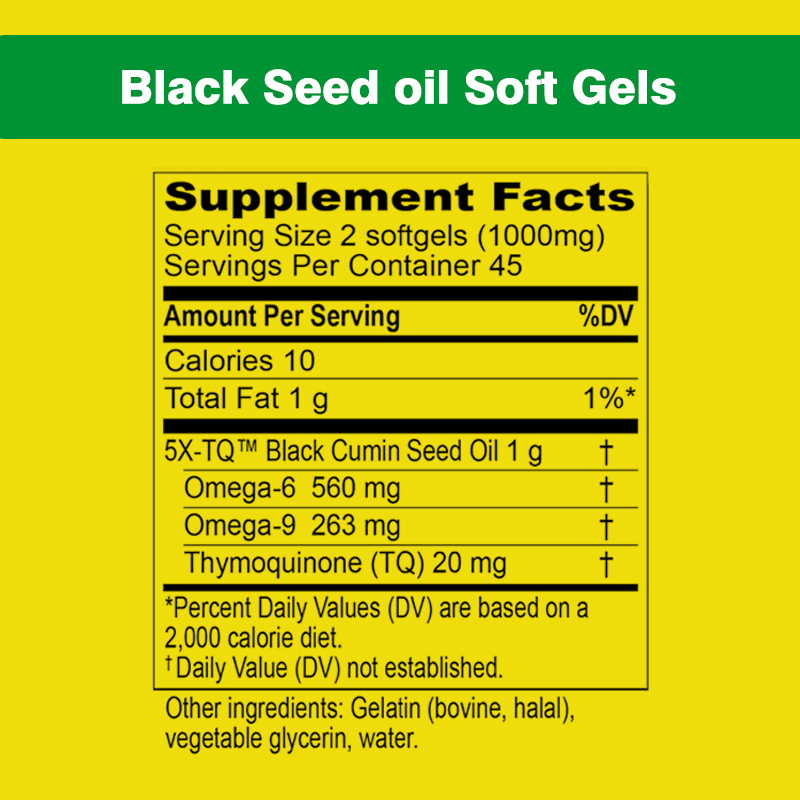 Premium Custom Black Seed Oil Softgels OEM do wspierania zdrowia stawów