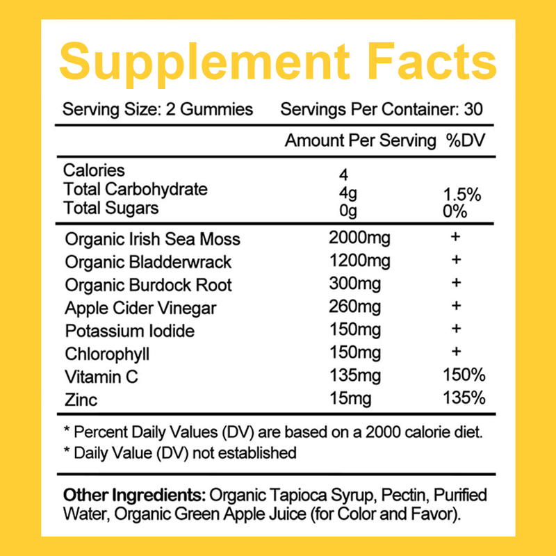 8 w 1 Żelki z Mchu Morskiego Wsparcie Odporności i Tarczycy Dostosowywanie Fabryczne