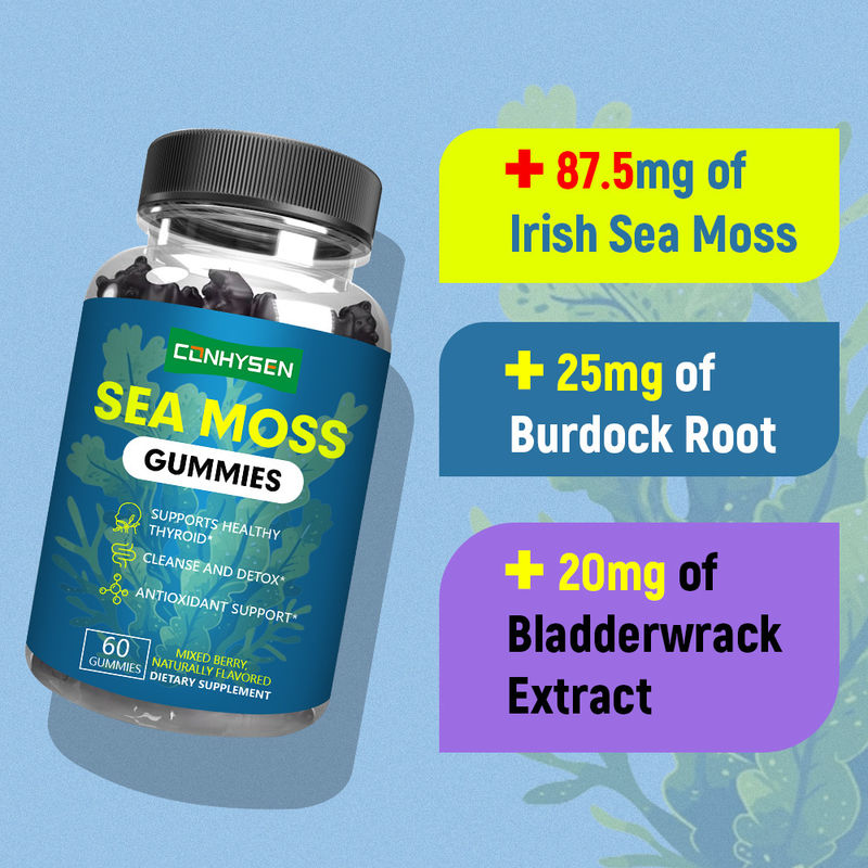 Organiczne żelki z ekstraktem z irlandzkiej morskiej trawy, dostawa fabryczna dla oczyszczania i detoksykacji