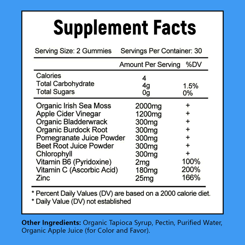 Dostawca 10-w-1 Formuła Sea Moss Gummies Premium Niestandardowe Wzmocnienie Gładka Skóra