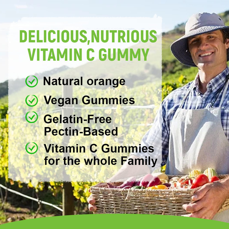 Witamina C Gummies Naturalny pomarańczowy smak Fabryka hurtowa Wsparcie energii serca