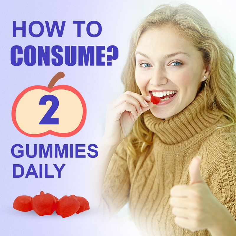 Produkcja Smak Jabłkowy Żelki z Octem Jabłkowym Promują Detoks, Z Możliwością Dostosowania Marki