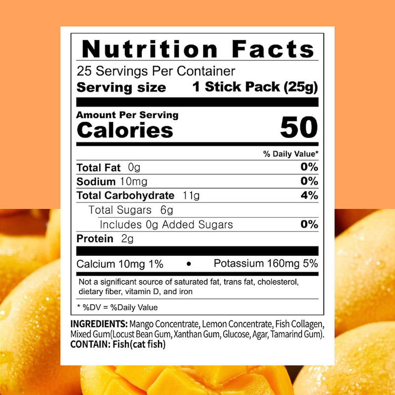 Galaretka kolagenowa z mango wspiera zdrowie stawów i kości z możliwością personalizacji marki