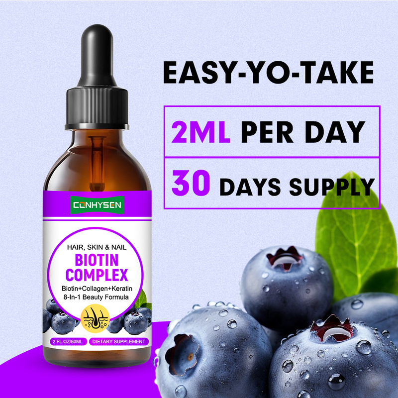Biotynowe krople płynne do pielęgnacji włosów, skóry i paznokci