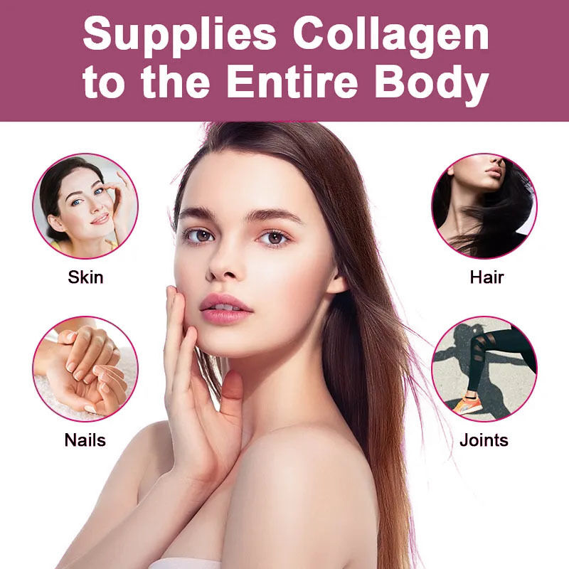 Spersonalizowane żelki kolagenowe Private Label, 60 sztuk, suplement diety dla dorosłych na włosy i skórę, zdrowe, zrównoważone pod względem cukru, w butelce