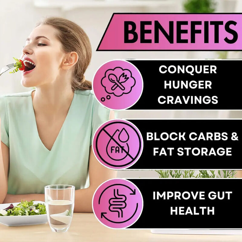 Kapsułki OEM z błonnikiem pokarmowym wspomagające spalanie tłuszczu i hamujące apetyt, tabletki wyszczuplające dla kobiet hamujące apetyt w celu redukcji wagi