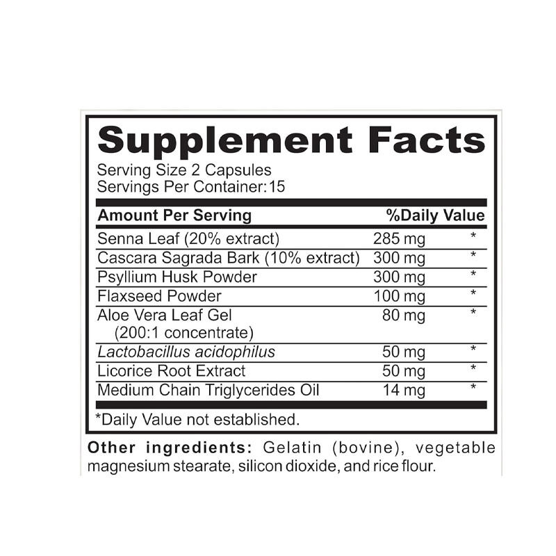 Dodatek do żywności z marki prywatnej 15 Dniowe kapsułki oczyszczające i detoksykujące jelita dla zdrowia trawiennego i jelit