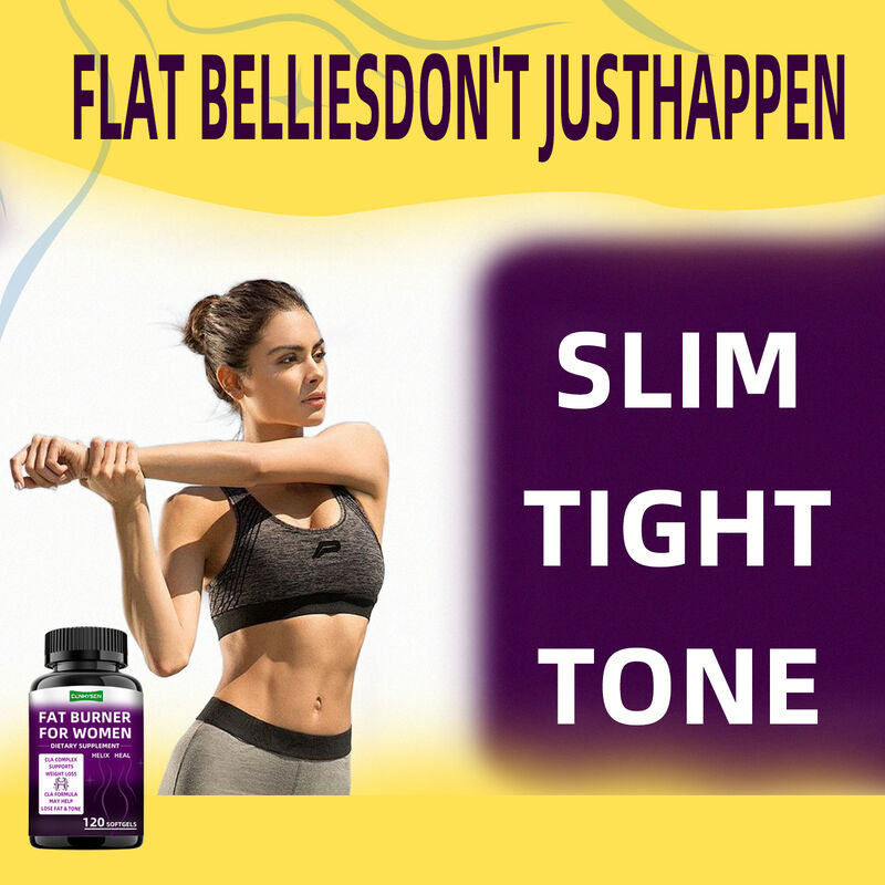 Kapsułki Spalające Tłuszcz z Etykietą Prywatną CLA Complex Suplementy Diety Wspierają Mięśnie dla Kobiet Tabletki na Odchudzanie Błonnik Pokarmowy