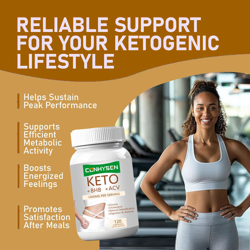 Kapsułki Private Label Keto+ACV+BHB z BHB i octem jabłkowym dla kontroli wagi, zwiększenia energii, skupienia i spalania tłuszczu