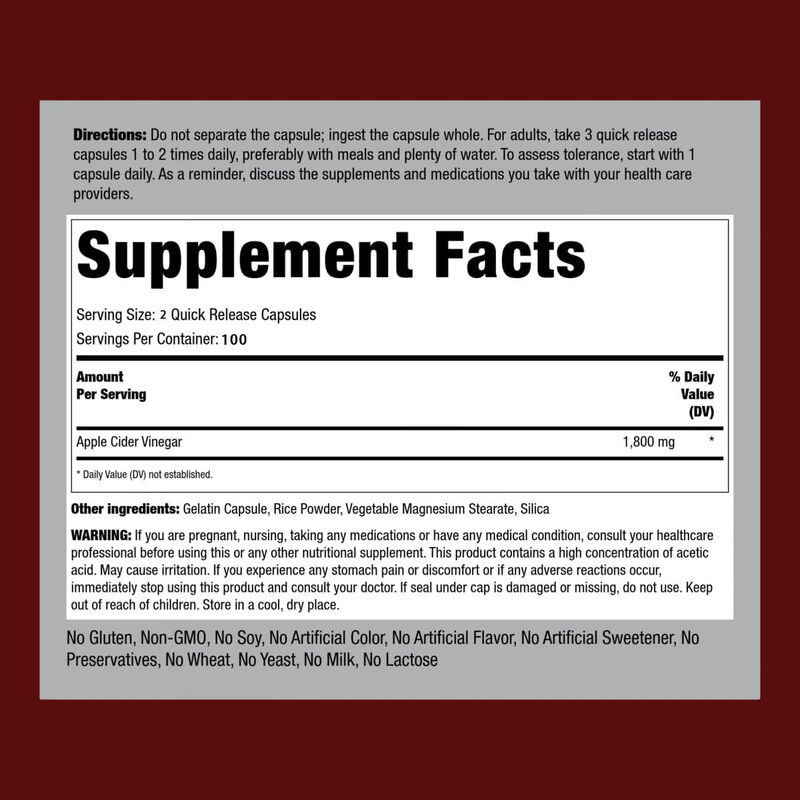 OEM/ODM Suplement ACV Wsparcie trawienia i detoksykacji Zarządzanie wagą Kapsułki octu jabłkowego dla mężczyzn Kobiety