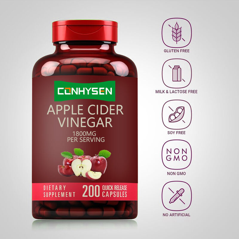 OEM/ODM Suplement ACV Wsparcie trawienia i detoksykacji Zarządzanie wagą Kapsułki octu jabłkowego dla mężczyzn Kobiety