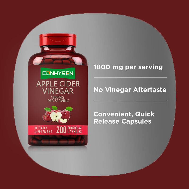 OEM/ODM Suplement ACV Wsparcie trawienia i detoksykacji Zarządzanie wagą Kapsułki octu jabłkowego dla mężczyzn Kobiety