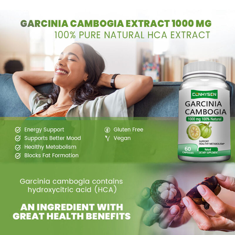 Private Label Garcinia Cambogia Herbal Supplements Garcinia Cambogia Kapsułki wspierają zdrowy metabolizm i poprawiają nastrój