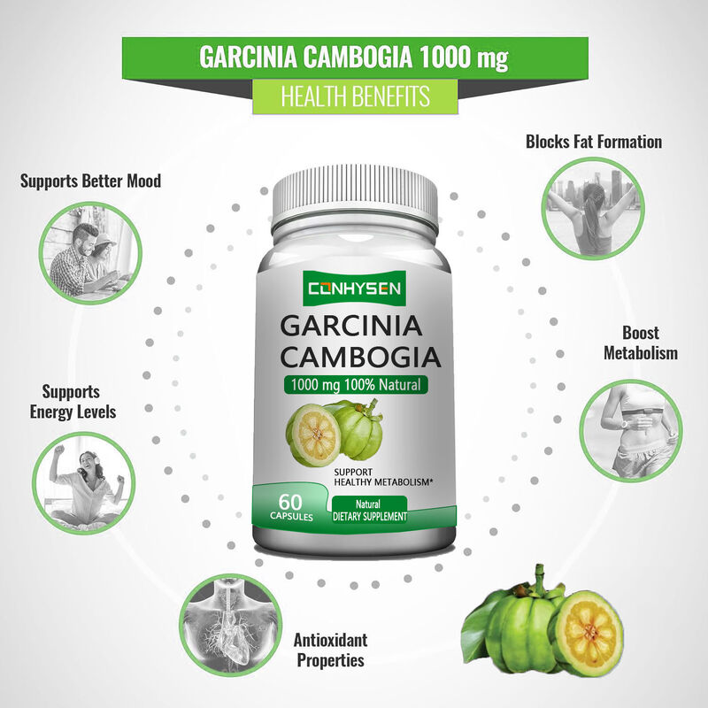 Private Label Garcinia Cambogia Herbal Supplements Garcinia Cambogia Kapsułki wspierają zdrowy metabolizm i poprawiają nastrój