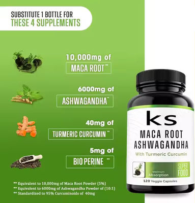 Kapsułki wzmacniające kondycję męską Maca Root Supplements Relaxing Nervous Energy With Ashwagandha