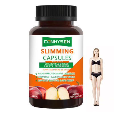 Niestandardowe w 100% wegańskie kapsułki wyszczuplające z miętą pieprzową wspomagają łagodzenie wzdęć i gazów