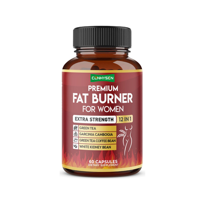 Ekstra Mocny Spalacz Tłuszczu 12 w 1 dla Kobiet, Wegańskie Kapsułki z Zieloną Herbatą, Garcinia Cambogia, Białą Fasolą, Wspomagający Metabolizm i Trawienie