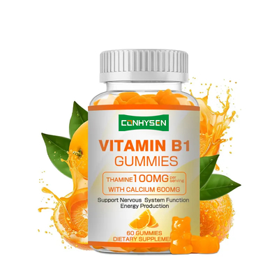 Wytwórnia prywatna Witamina B1 Gummy zwiększa energię Wspiera zdrowie serca Utrzymuje zdrowie Naturalne zaopatrzenie