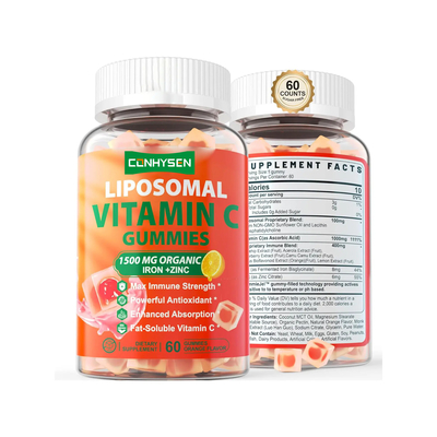 Wyroby bezcukrowe Organiczne suplementy żelaza i cynku Wspierają zdrowie skóry Witamina C Gummy