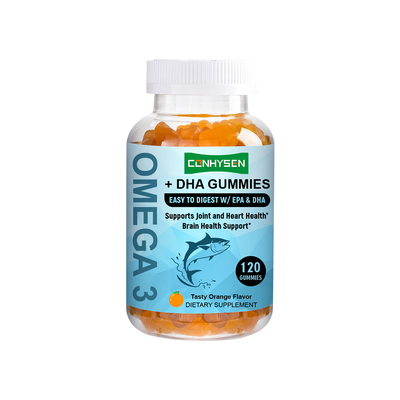 Pomarańczowy smak Omega 3 Gummies Factory Supply Promować zdrowie mózgu i oczu